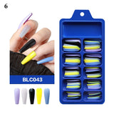 100Pcs False Nail Tips Long Nail Design Full Cover Press on Nails for Manicure Colorful Nails Art Fake Nails With Free Shipping