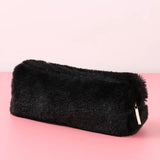 Cifeeo-Back To School Gifts Plush Pencil Case Stationery School Pencil Cases Trousse Scolaire Piornik Solid Color Pen Case Estuches Escolares Pencil Pouch