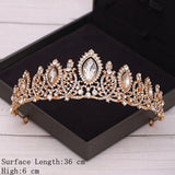 Cifeeo Bridal Crown Golden Wedding Hair Accessories Rhinestone Bride Wedding Tiaras and Crowns Headpiece Diadema Hair Ornament