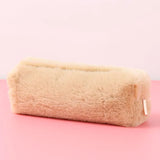 Cifeeo-Back To School Gifts Plush Pencil Case Stationery School Pencil Cases Trousse Scolaire Piornik Solid Color Pen Case Estuches Escolares Pencil Pouch