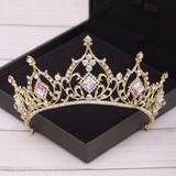 Cifeeo Bridal Crown Golden Wedding Hair Accessories Rhinestone Bride Wedding Tiaras and Crowns Headpiece Diadema Hair Ornament