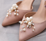 Cifeeo lot Removable Bride High Heel Clip Rhinestone Wedding Shoes Buckle Women Decoration Pearls Floral Bead Shoe Clips