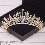 Cifeeo Bridal Crown Golden Wedding Hair Accessories Rhinestone Bride Wedding Tiaras and Crowns Headpiece Diadema Hair Ornament