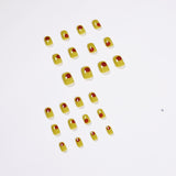 Cifeeo Bean Yellow Short False Nail Wearing Nail Graffiti Diynail Art  Fake Nails Nail Salon 24Pcs