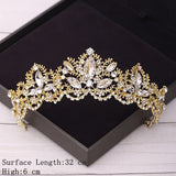 Cifeeo Bridal Crown Golden Wedding Hair Accessories Rhinestone Bride Wedding Tiaras and Crowns Headpiece Diadema Hair Ornament