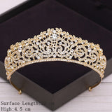 Cifeeo Bridal Crown Golden Wedding Hair Accessories Rhinestone Bride Wedding Tiaras and Crowns Headpiece Diadema Hair Ornament