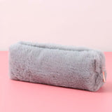 Cifeeo-Back To School Gifts Plush Pencil Case Stationery School Pencil Cases Trousse Scolaire Piornik Solid Color Pen Case Estuches Escolares Pencil Pouch