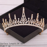 Cifeeo Bridal Crown Golden Wedding Hair Accessories Rhinestone Bride Wedding Tiaras and Crowns Headpiece Diadema Hair Ornament