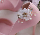 Cifeeo lot Removable Bride High Heel Clip Rhinestone Wedding Shoes Buckle Women Decoration Pearls Floral Bead Shoe Clips
