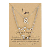 Cifeeo-Christmas Gift New Year's Eve Gift 3Pcs/set 12 Zodiac Sign Necklace For Women 12 Constellation Pendant Chain Choker Birthday Jewelry With Cardboard Card