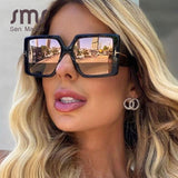 Cifeeo Classic Oversized Square Sunglasses Women New Fashion Black Leopard Sun Glasses Female Gradient Vintage Big Shades UV400