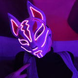 Cifeeo-Halloween Custom New Arrival LED Luminous Cosplay Anime Mask Neon Light Up Fox Mask Halloween Party Mask Carnival Party Led Mask