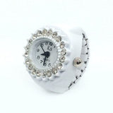 Cifeeo 2023 Individuality Vintage Punk Elastic Stretchy Quartz Watch Rings For Women Man Hip-Hop Couple Accessories