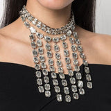 Cifeeo INS Multilayers Rhinestone Zircon Short Choker Necklace Clavicle Chain Jewelry For Women Luxury Crystal Wedding Collar Necklace