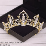 Cifeeo Bridal Crown Golden Wedding Hair Accessories Rhinestone Bride Wedding Tiaras and Crowns Headpiece Diadema Hair Ornament