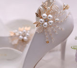 Cifeeo lot Removable Bride High Heel Clip Rhinestone Wedding Shoes Buckle Women Decoration Pearls Floral Bead Shoe Clips