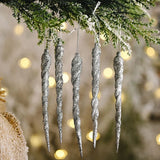 Cifeeo-10pcs 13cm Christmas Simulation Ice Xmas Tree Hanging Ornament Fake Icicle Winter Party Christmas New Year Home Decoration 2023