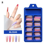 100Pcs False Nail Tips Long Nail Design Full Cover Press on Nails for Manicure Colorful Nails Art Fake Nails With Free Shipping