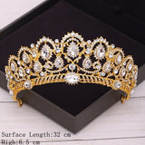 Cifeeo Bridal Crown Golden Wedding Hair Accessories Rhinestone Bride Wedding Tiaras and Crowns Headpiece Diadema Hair Ornament