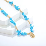 Cifeeo Summer Gold Rope Chain Classic Seashell Choker Necklace Collar Necklace Shell Choker Necklaces for Beach