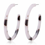 Cifeeo-Christmas Gift New Year's Eve Gift Vintage Leopard Round Acetic Acid Sheet Hoop Earrings For women Big Minimalistic Circle Acrylic Earrings New Boho Jewelry