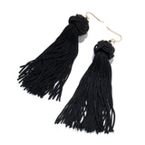 Cifeeo-Christmas Gift New Year's Eve Gift Bohemia Ethnic tassel Drop Earrings For women 2020 Trendy Black Red Yellow Green Long Silk Fringed Dangles statement ear Jewelry