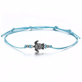 Cifeeo-Christmas Gift New Year's Eve Gift Vintage Turtle Anklets For women Summer Beach Barefoot Crochet Sandals Ankle Bracelets on Foot Wax rope Chain Jewelry