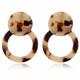 Cifeeo-Christmas Gift New Year's Eve Gift Vintage Leopard Round Acetic Acid Sheet Hoop Earrings For women Big Minimalistic Circle Acrylic Earrings New Boho Jewelry