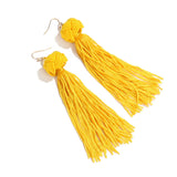 Cifeeo-Christmas Gift New Year's Eve Gift Bohemia Ethnic tassel Drop Earrings For women 2020 Trendy Black Red Yellow Green Long Silk Fringed Dangles statement ear Jewelry