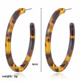 Cifeeo-Christmas Gift New Year's Eve Gift Vintage Leopard Round Acetic Acid Sheet Hoop Earrings For women Big Minimalistic Circle Acrylic Earrings New Boho Jewelry