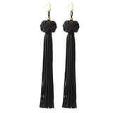 Cifeeo-Christmas Gift New Year's Eve Gift Bohemia Ethnic tassel Drop Earrings For women 2020 Trendy Black Red Yellow Green Long Silk Fringed Dangles statement ear Jewelry