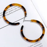 Cifeeo-Christmas Gift New Year's Eve Gift Vintage Leopard Round Acetic Acid Sheet Hoop Earrings For women Big Minimalistic Circle Acrylic Earrings New Boho Jewelry