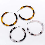 Cifeeo-Christmas Gift New Year's Eve Gift Vintage Leopard Round Acetic Acid Sheet Hoop Earrings For women Big Minimalistic Circle Acrylic Earrings New Boho Jewelry