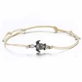 Cifeeo-Christmas Gift New Year's Eve Gift Vintage Turtle Anklets For women Summer Beach Barefoot Crochet Sandals Ankle Bracelets on Foot Wax rope Chain Jewelry