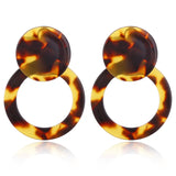 Cifeeo-Christmas Gift New Year's Eve Gift Vintage Leopard Round Acetic Acid Sheet Hoop Earrings For women Big Minimalistic Circle Acrylic Earrings New Boho Jewelry