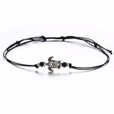 Cifeeo-Christmas Gift New Year's Eve Gift Vintage Turtle Anklets For women Summer Beach Barefoot Crochet Sandals Ankle Bracelets on Foot Wax rope Chain Jewelry