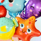Cifeeo-5Pcs/set Marine Life Balloon Starfish Crab Hippocampus Globos Happy Birthday Party Decorations Baby Shower Balloons