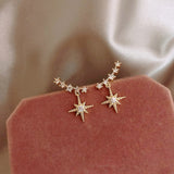 Cifeeo 2023 New Star Moon Earrings Korean Version Asymmetrical High Sense Earrings Fashion Earrings Exquisite Ear Nail
