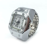 Cifeeo 2023 Individuality Vintage Punk Elastic Stretchy Quartz Watch Rings For Women Man Hip-Hop Couple Accessories