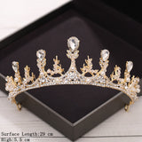 Cifeeo Bridal Crown Golden Wedding Hair Accessories Rhinestone Bride Wedding Tiaras and Crowns Headpiece Diadema Hair Ornament