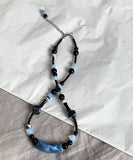 CIFEEO- Handmade Blue Bamboo Joint Beading Gratuated Bead Necklace GH1003