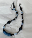 CIFEEO- Handmade Blue Bamboo Joint Beading Gratuated Bead Necklace GH1003