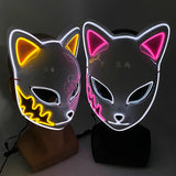 Cifeeo-Halloween Custom Cosplay Halloween Party Mask Luminous Light up Led Mask EL Neon Glowing Anime Mask Masque Masquerade Masks Horror Carnival Mask