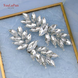 Cifeeo 2Pcs/Lot White Wedding Shoes Clips For Bride Wedding Flower Girl Golden Shoes Buckle  Flower Bridal High Heels Clips