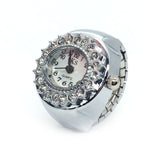 Cifeeo 2023 Individuality Vintage Punk Elastic Stretchy Quartz Watch Rings For Women Man Hip-Hop Couple Accessories