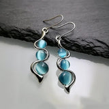 Cifeeo-Christmas gifts idea Winter outfits Christmas outfits Classic Trend Drop Earring Silver Color Inlaid with Shine Natural Stones Hook Dangle Earrings Women Engagement Wedding Jewelry