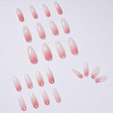 Cifeeo Full Cover Fake Nail Press On Milky White Pink Gradients Long Ballet Nail Stick False Nail Art Tools Press With Glue