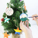 Cifeeo-10pcs/lot Wooden Christmas Tree Hanging Ornament Pendants Christmas Decorations For Home Party New Year Navidad Natal Kids Gift