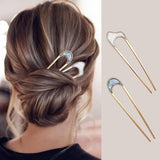 Cifeeo Back to school Fashion Metal Hair Sticks For Women Shell Hair Clip Pins Minimalist U Shape Girls Hairpins Hair Bun Maker Headwear