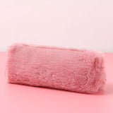 Cifeeo-Back To School Gifts Plush Pencil Case Stationery School Pencil Cases Trousse Scolaire Piornik Solid Color Pen Case Estuches Escolares Pencil Pouch